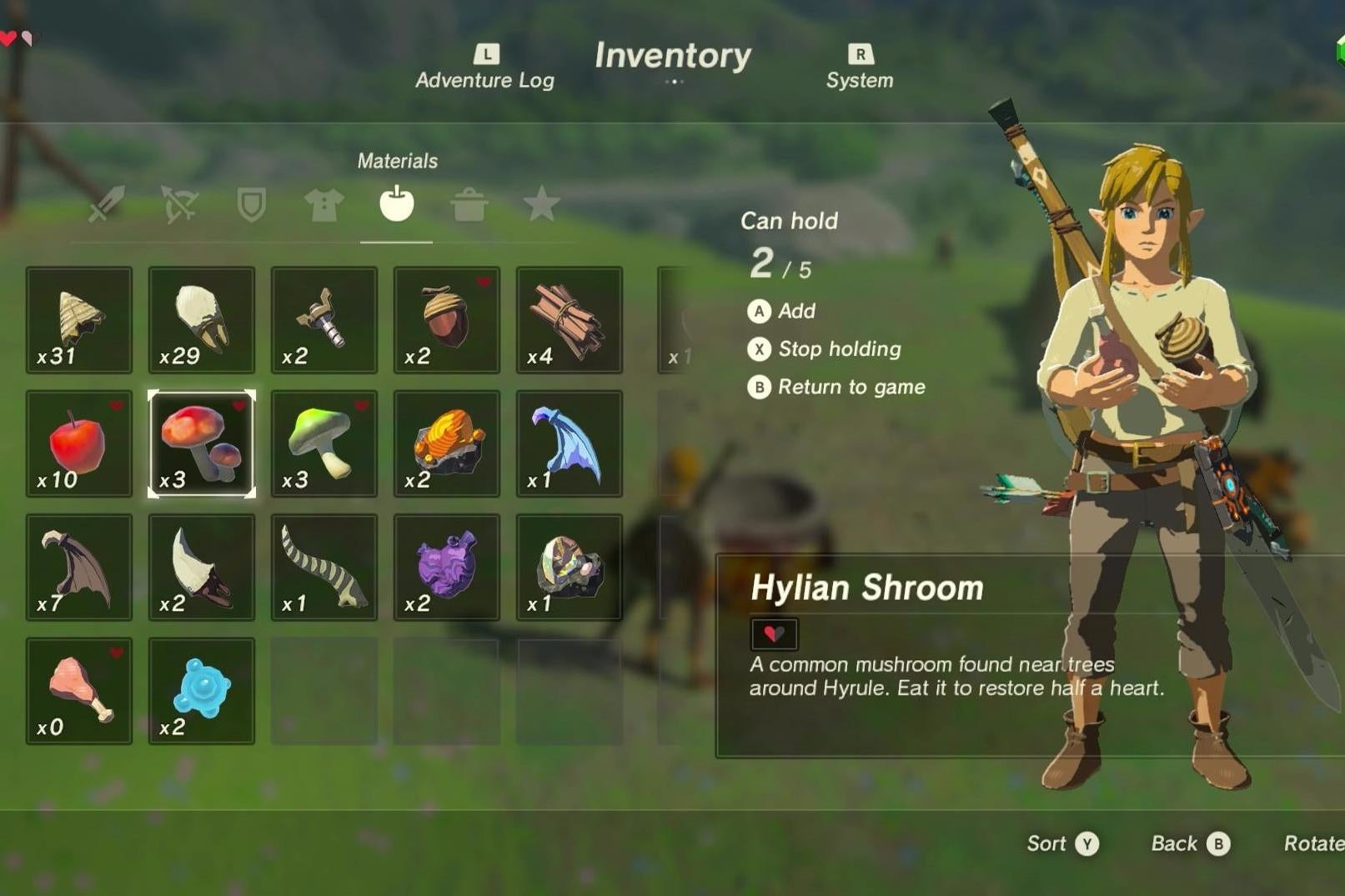 Zelda Breath of the Wild cooking explained ingredients list, bonus